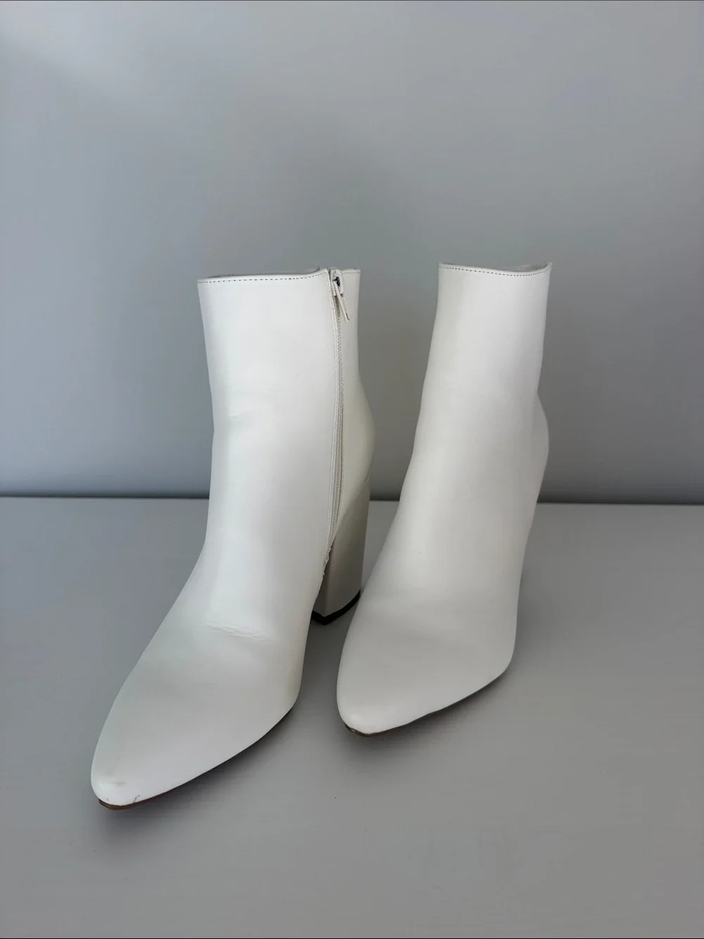 White Sugar Evvie pointed-toe ankle bootie